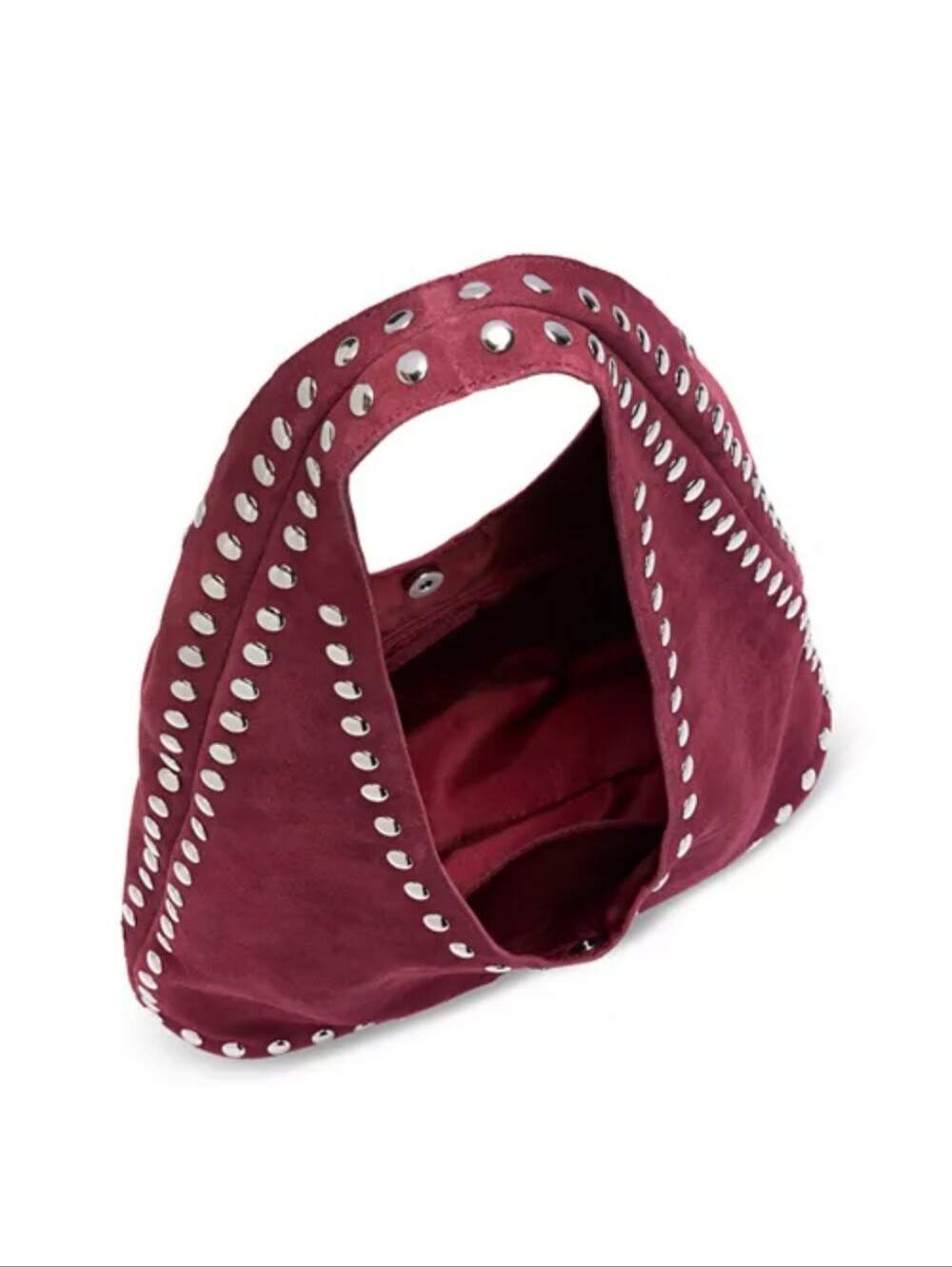 Aqua Studded Suede Hobo Bag - Picture 3 of 7